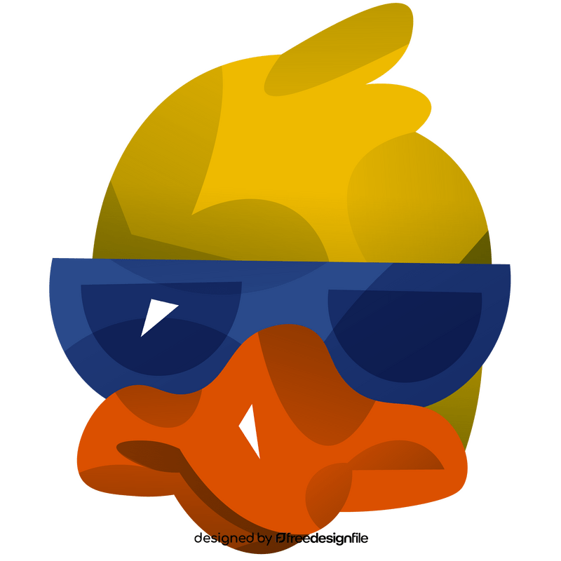 Cool duck with sunglasses clipart