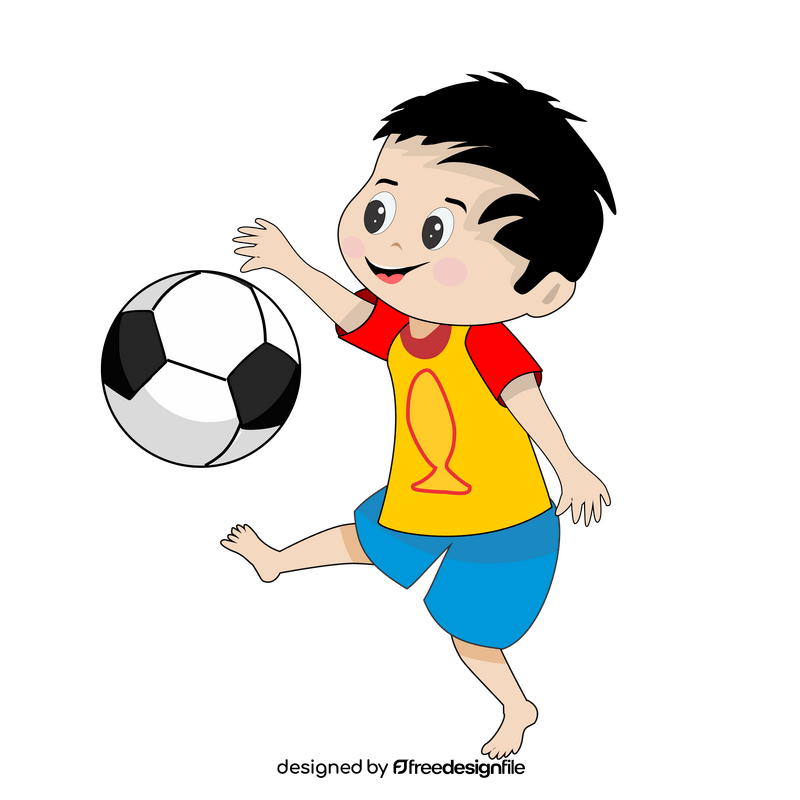 Boy playing a ball illustration clipart