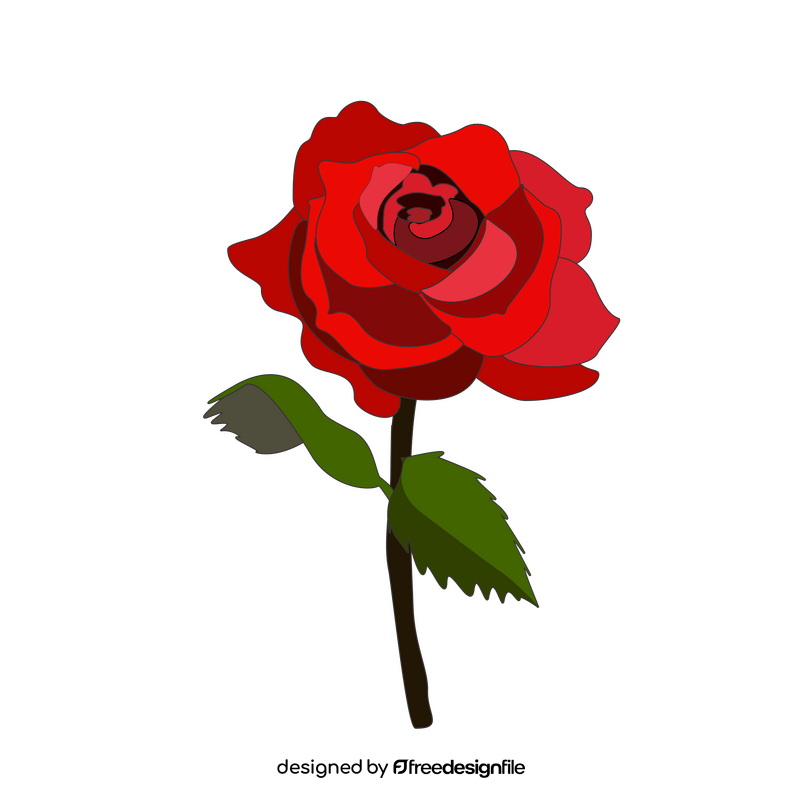 Cartoon red rose clipart