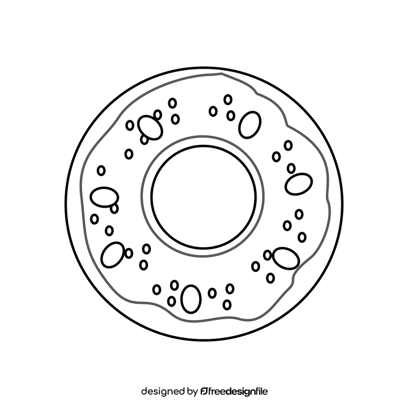 Chocolate donuts illustration black and white clipart free download