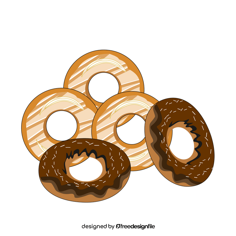 Chocolate and caramel donuts clipart