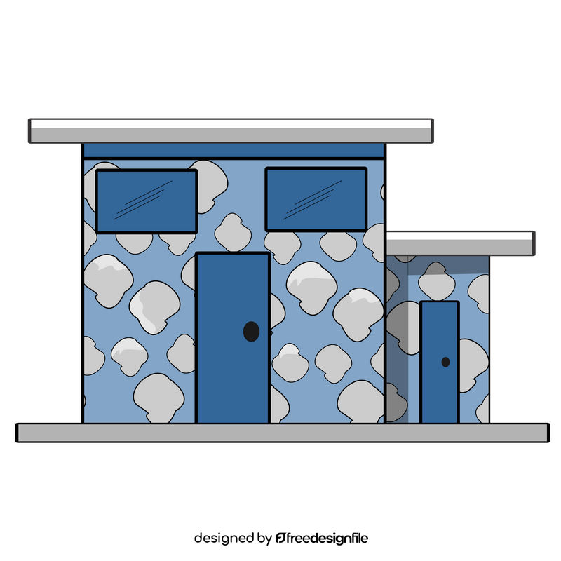 Stone wall house clipart