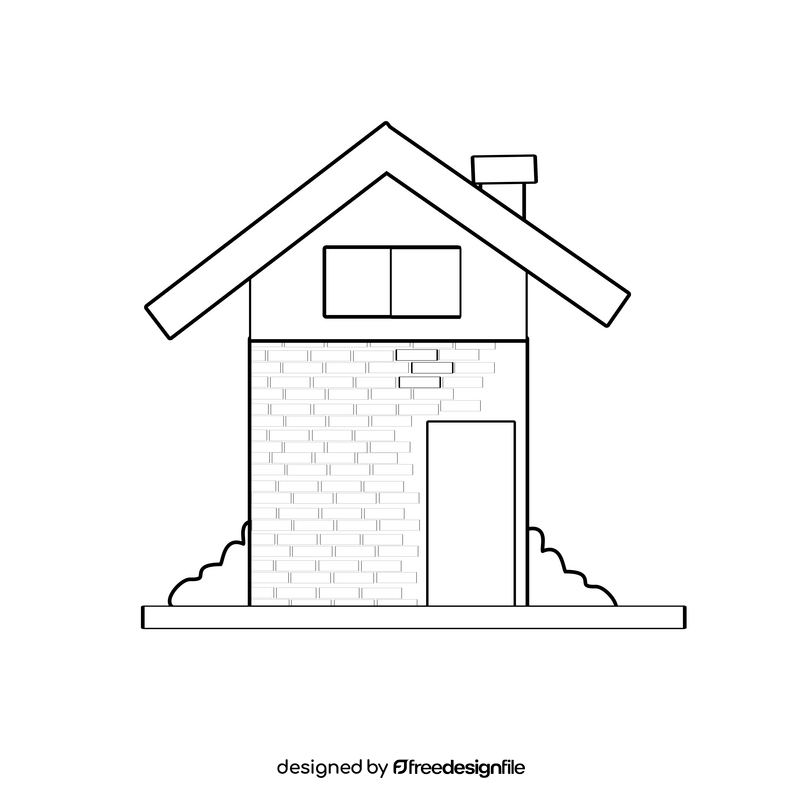 Free brick wall house black and white clipart