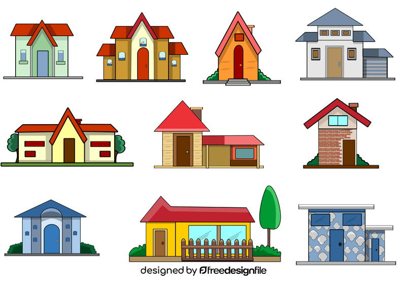 Cartoon houses vector