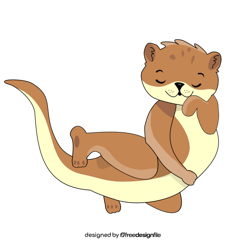 Otter sleeping drawing clipart