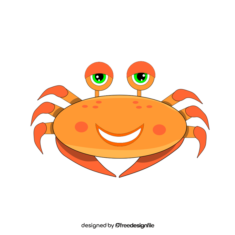 Orange crab cartoon clipart