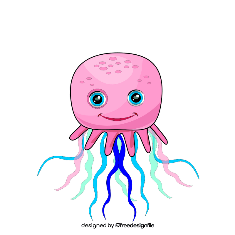 Jellyfish cartoon clipart vector free download