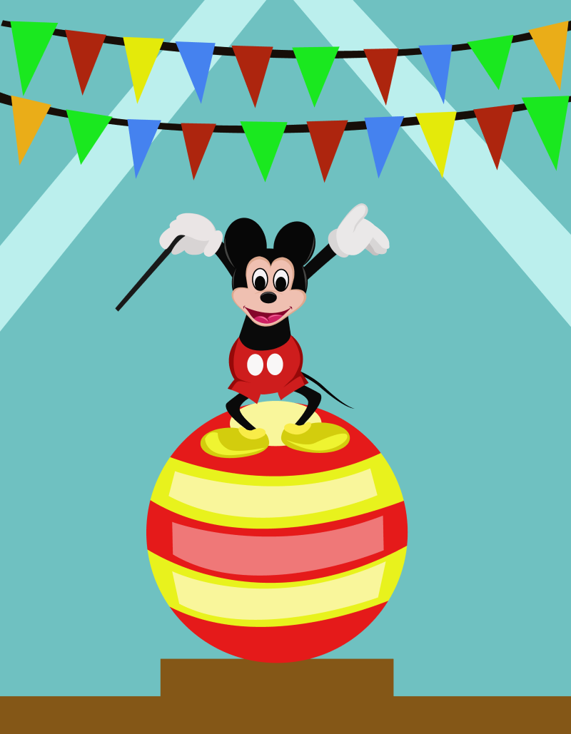 Mickey mouse in circus vector