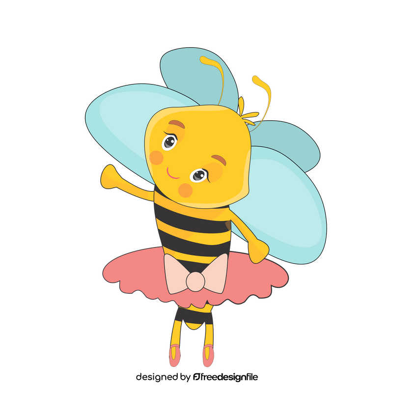 Dancing ballerina bee illustration clipart