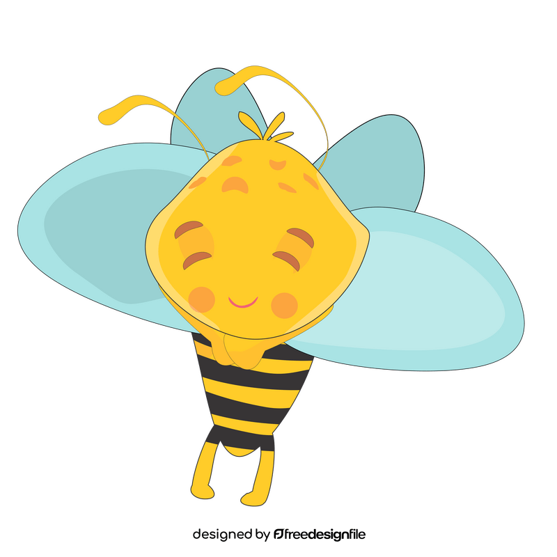 Cute bee sleeping clipart