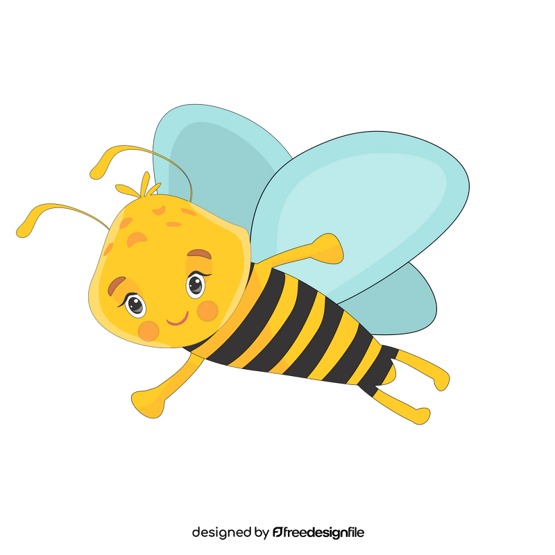 Bee flying cartoon drawing clipart