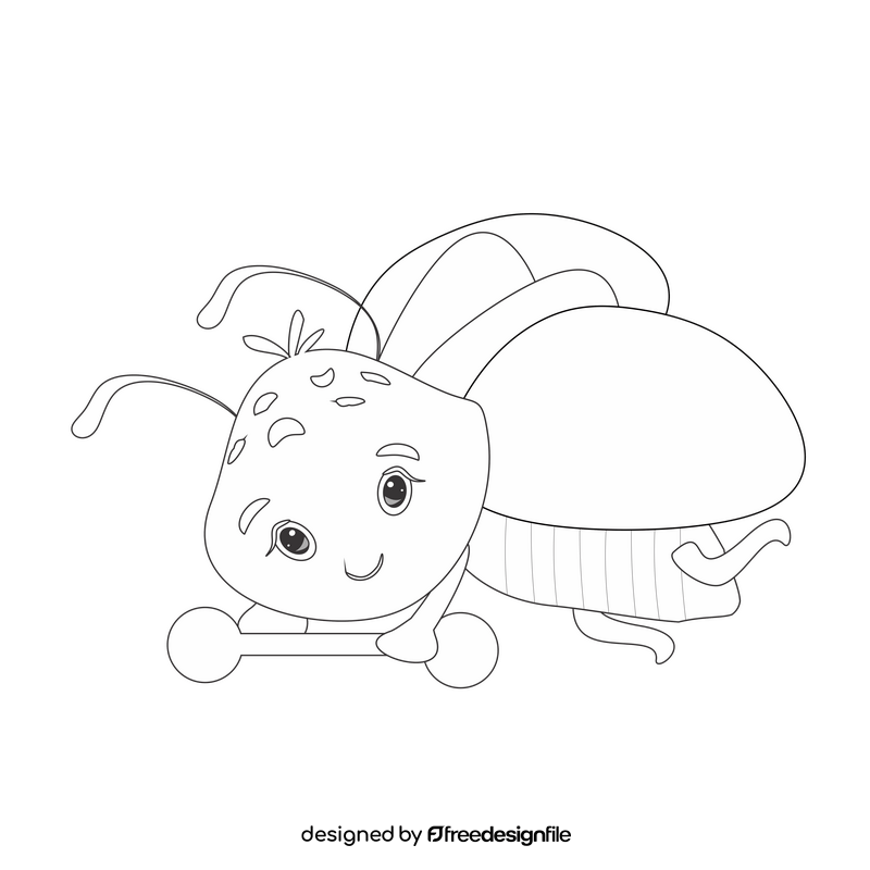 Bee working out illustration black and white clipart