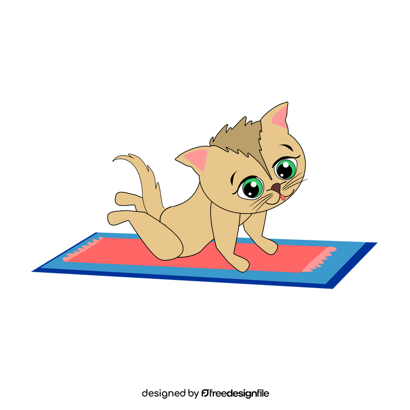 Cat exercising cartoon drawing clipart