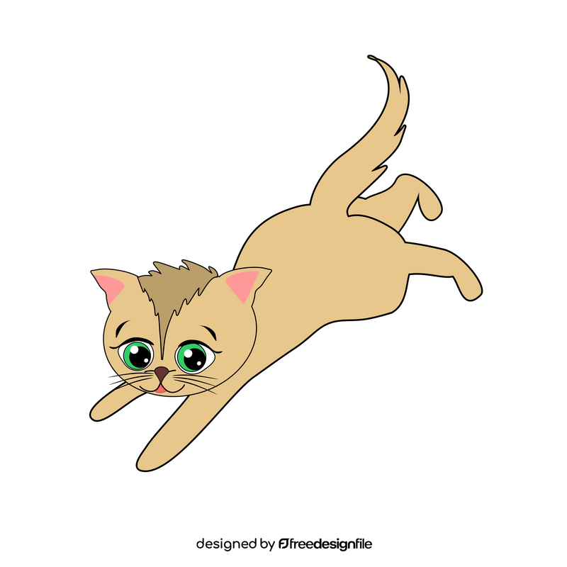 Cat jumping cartoon clipart