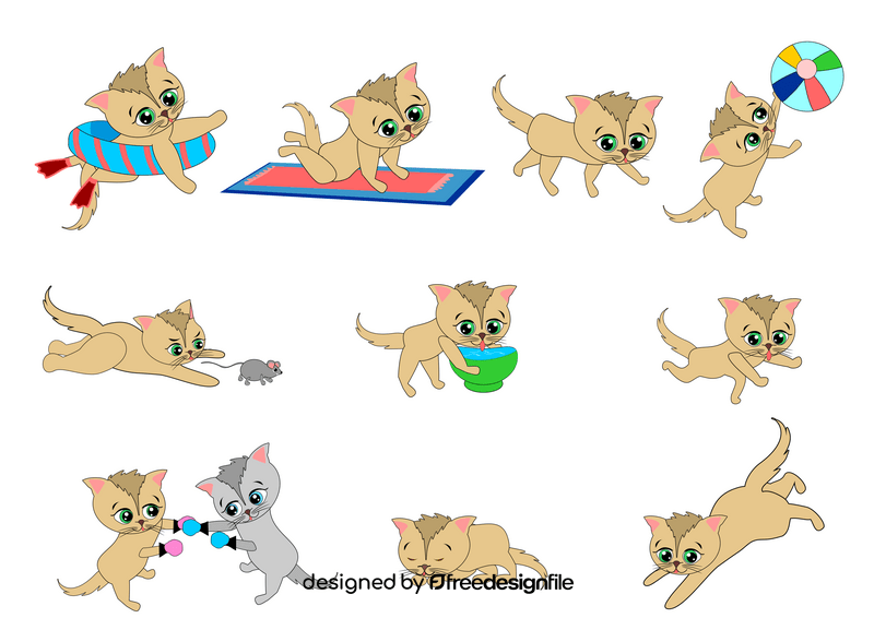 Cats daily routine vector
