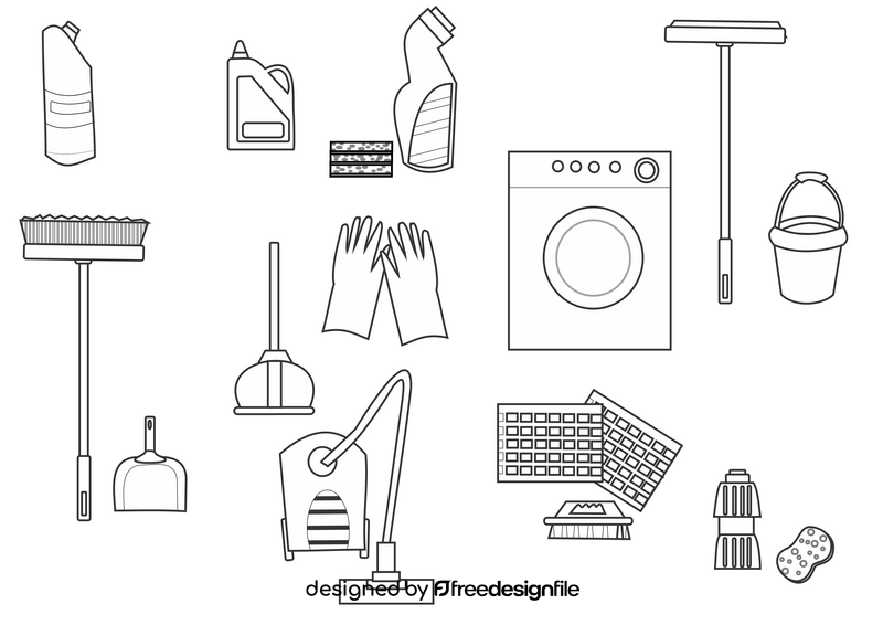 House cleaning black and white vector
