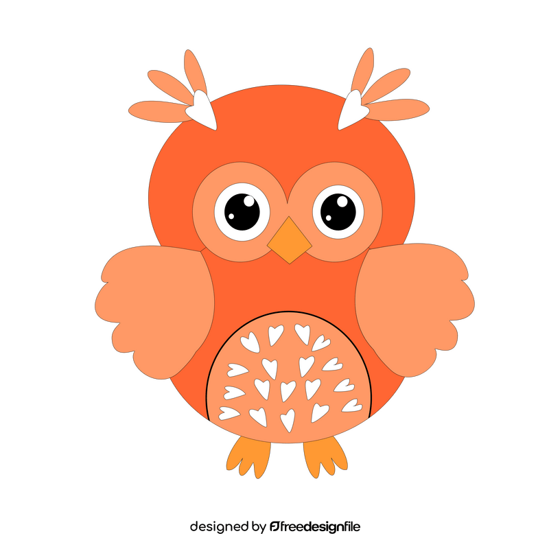 Free orange owl clipart