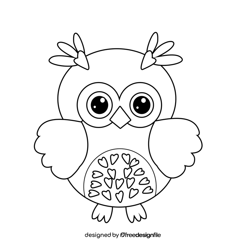 Free owl black and white clipart