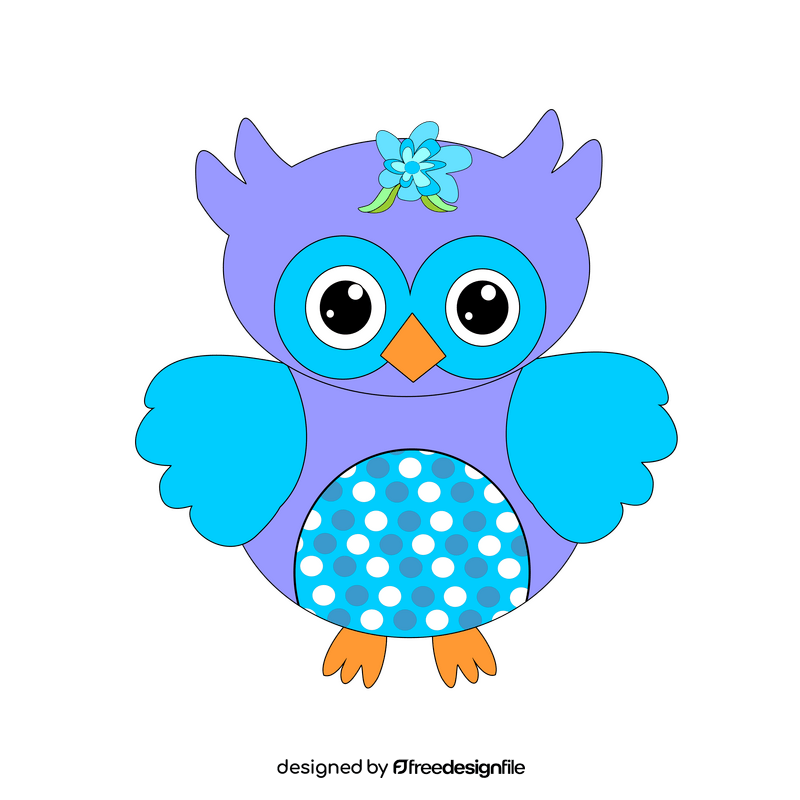 Blue owl illustration clipart