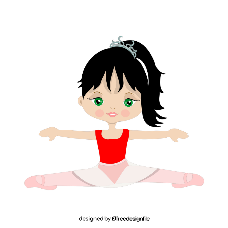 Cartoon brunette ballerina clipart