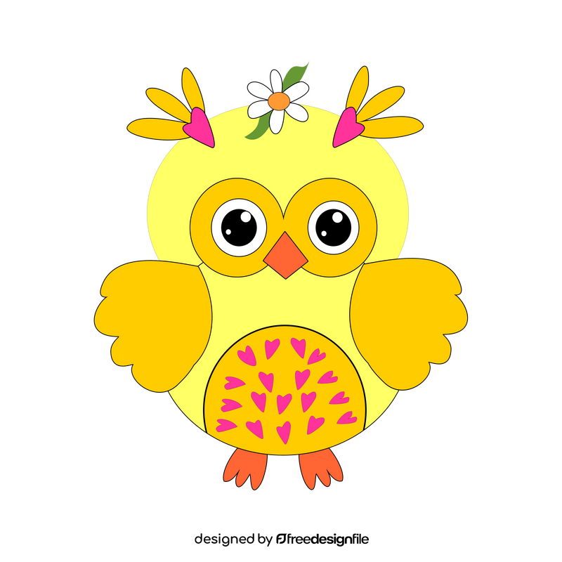 Yellow owl clipart