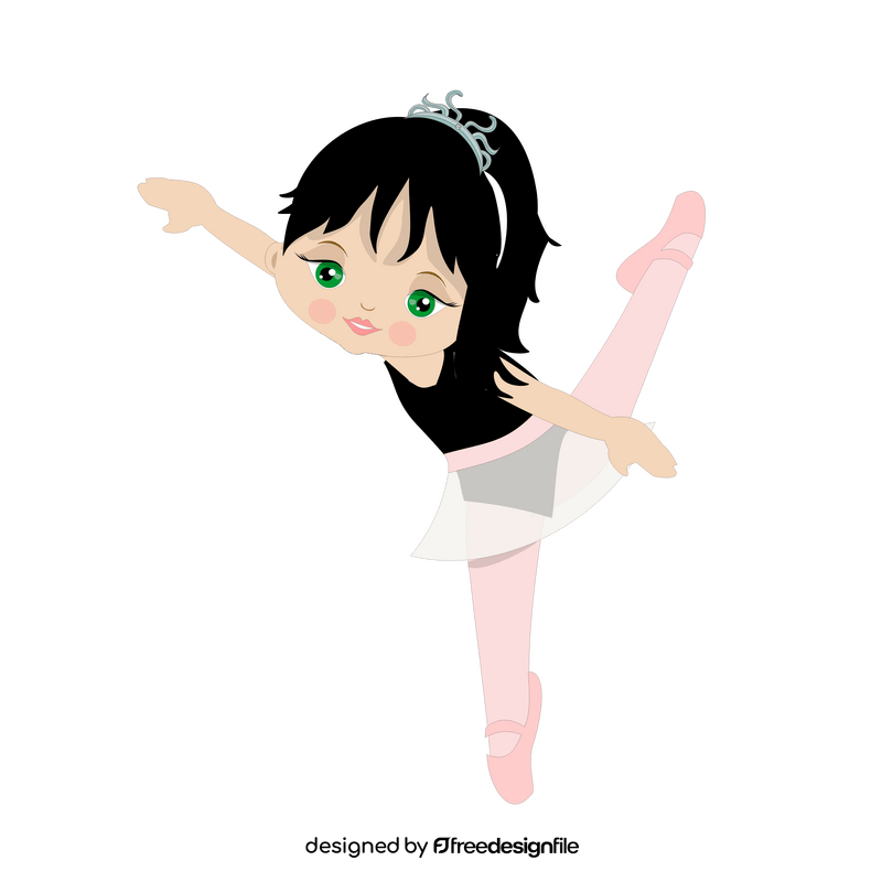 Cute ballerina dancing clipart