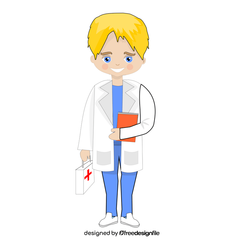 Cartoon blond doctor clipart