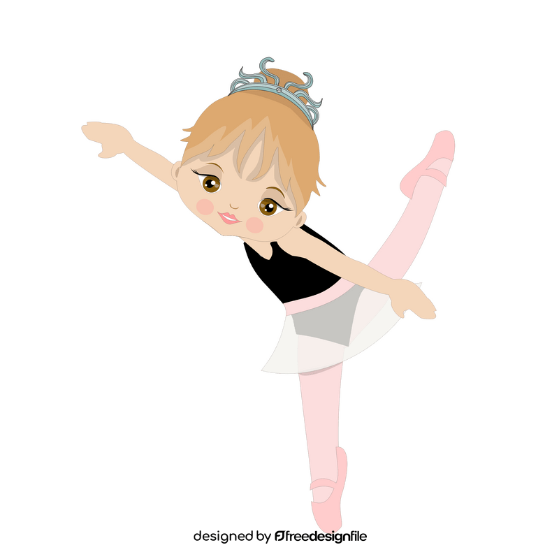 Cartoon ballerina girl dancing clipart