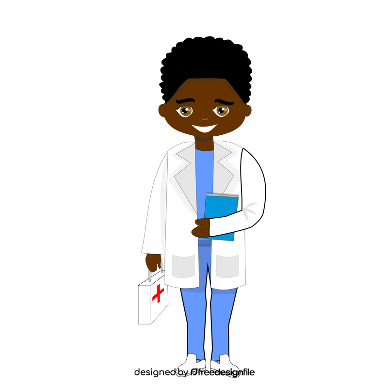 Black African American doctor clipart