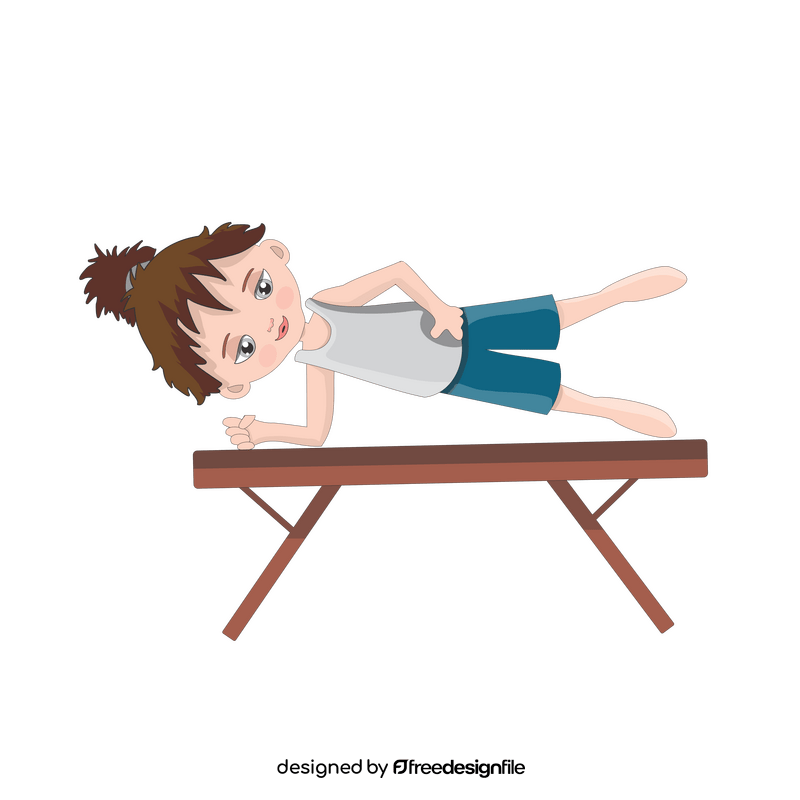Girl doing gymnastics illustration clipart