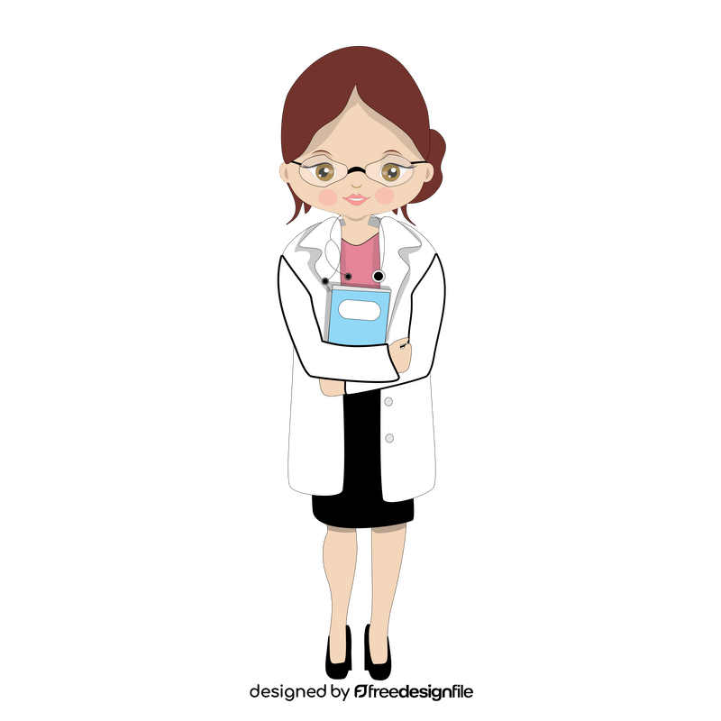 Female doctor wearing glasses clipart