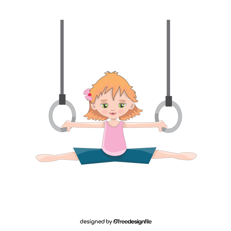 Little girl gymnastics cartoon clipart