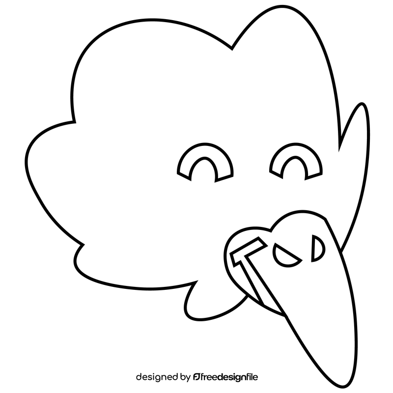 Echidna happy face black and white clipart