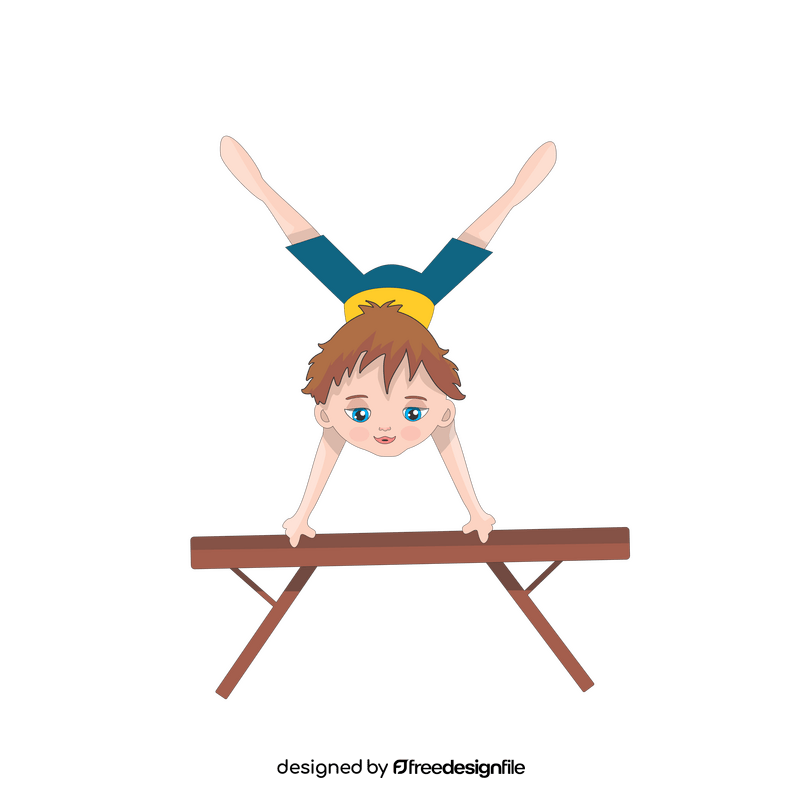 Athlete doing gymnastics clipart