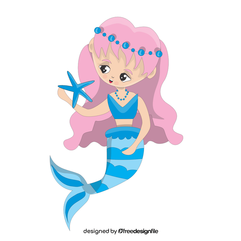 Mermaid with a starfish clipart
