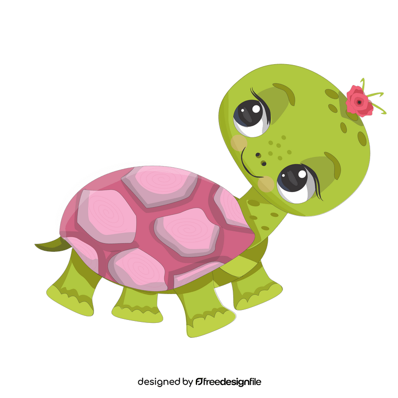 Tortoise looking back clipart
