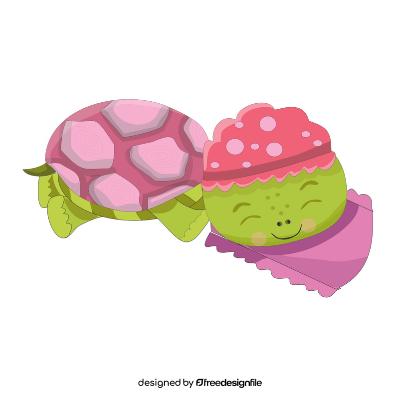 Cute sleeping turtle drawing clipart