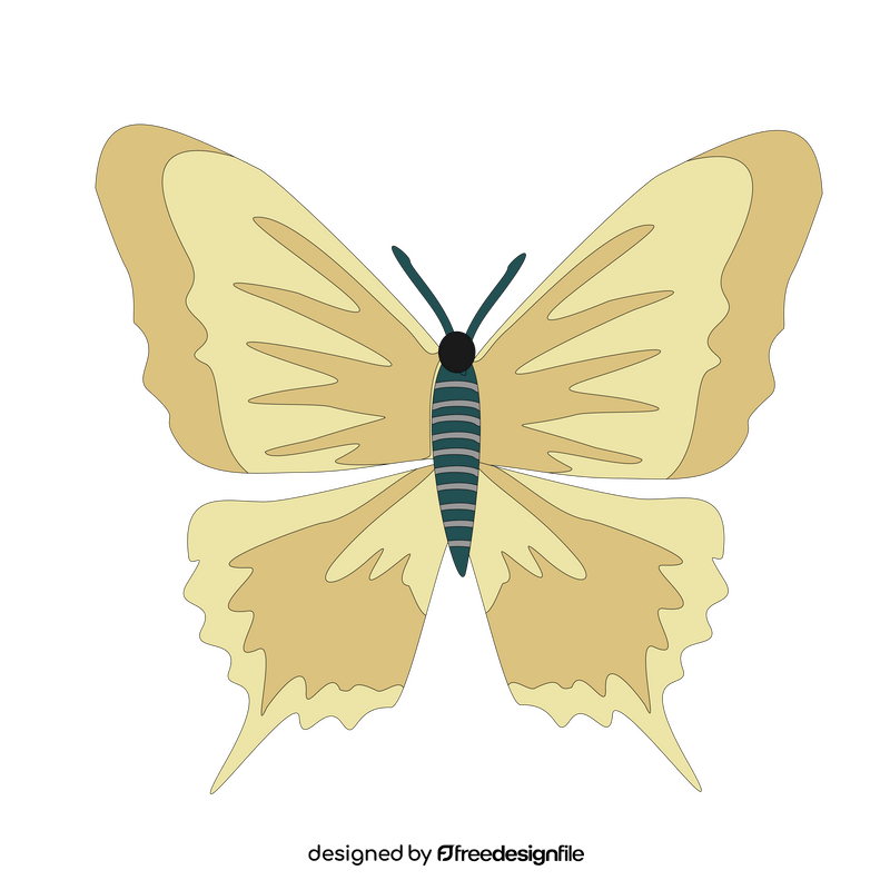 Beige butterfly drawing clipart