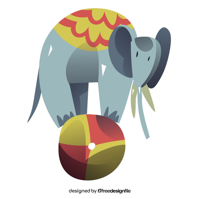 Elephant playing ball clipart
