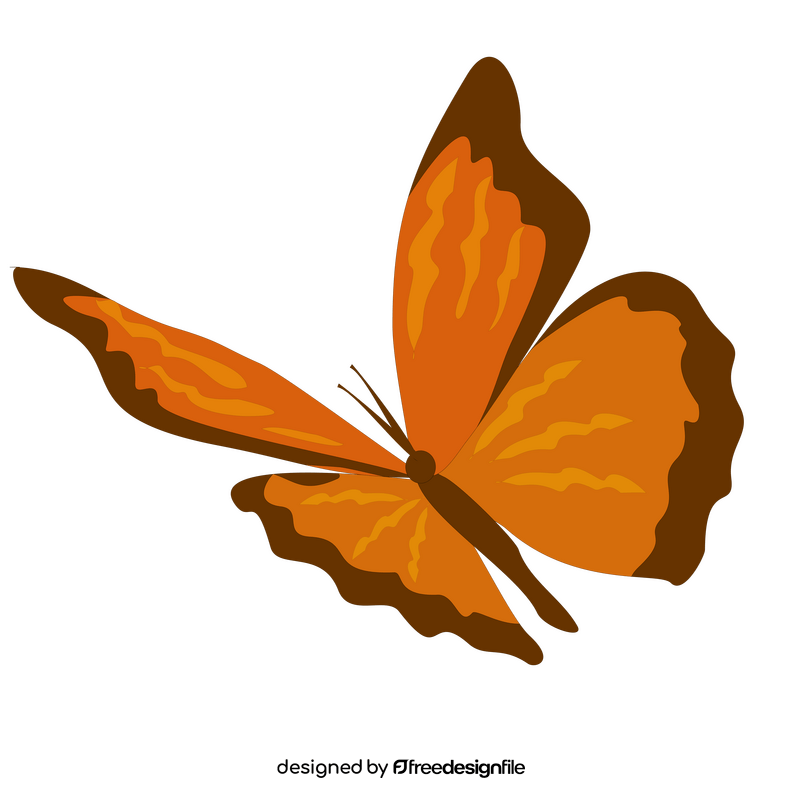 Orange butterfly flying clipart