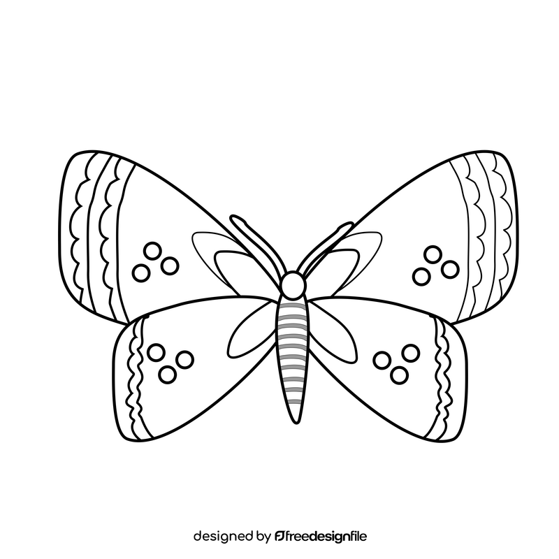 Butterfly black and white clipart