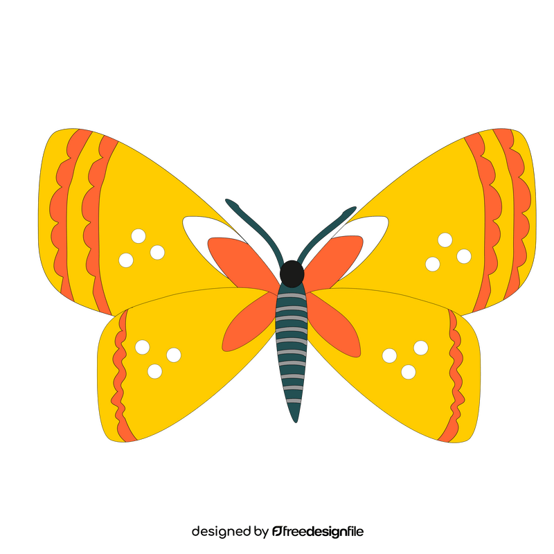 Yellow butterfly clipart