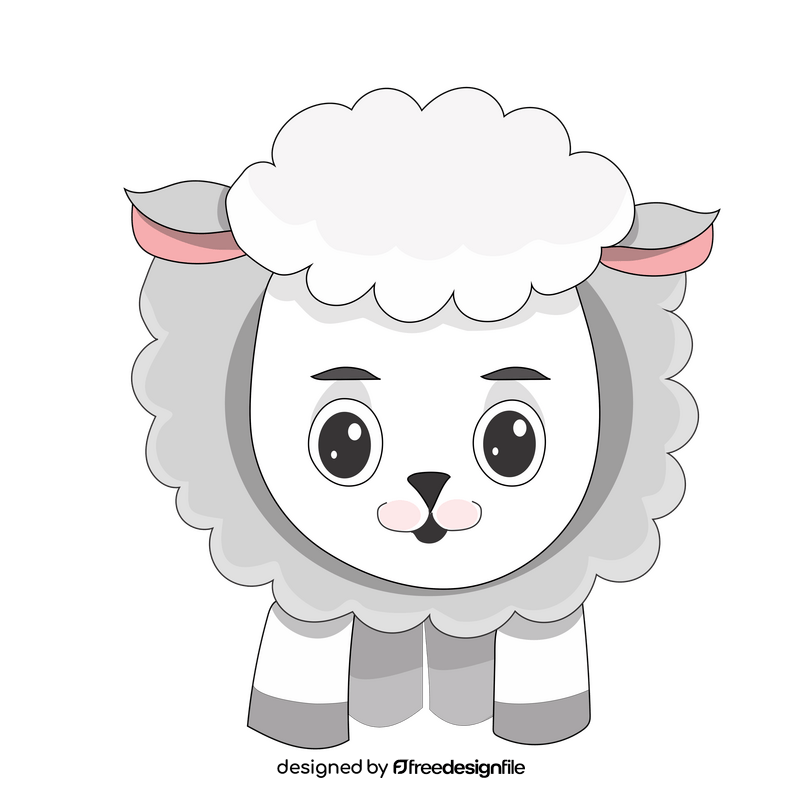 Cute baby sheep illustration clipart