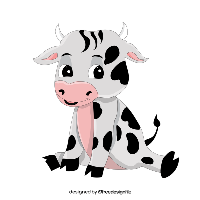 Cute baby cow clipart