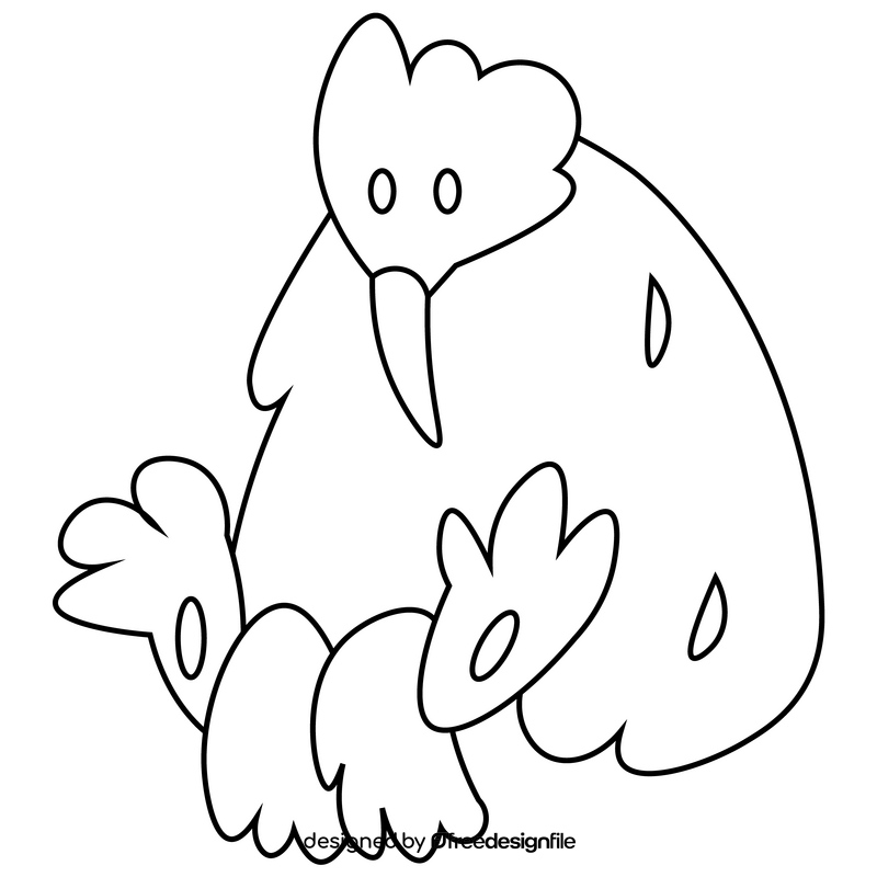 Echidna sitting black and white clipart