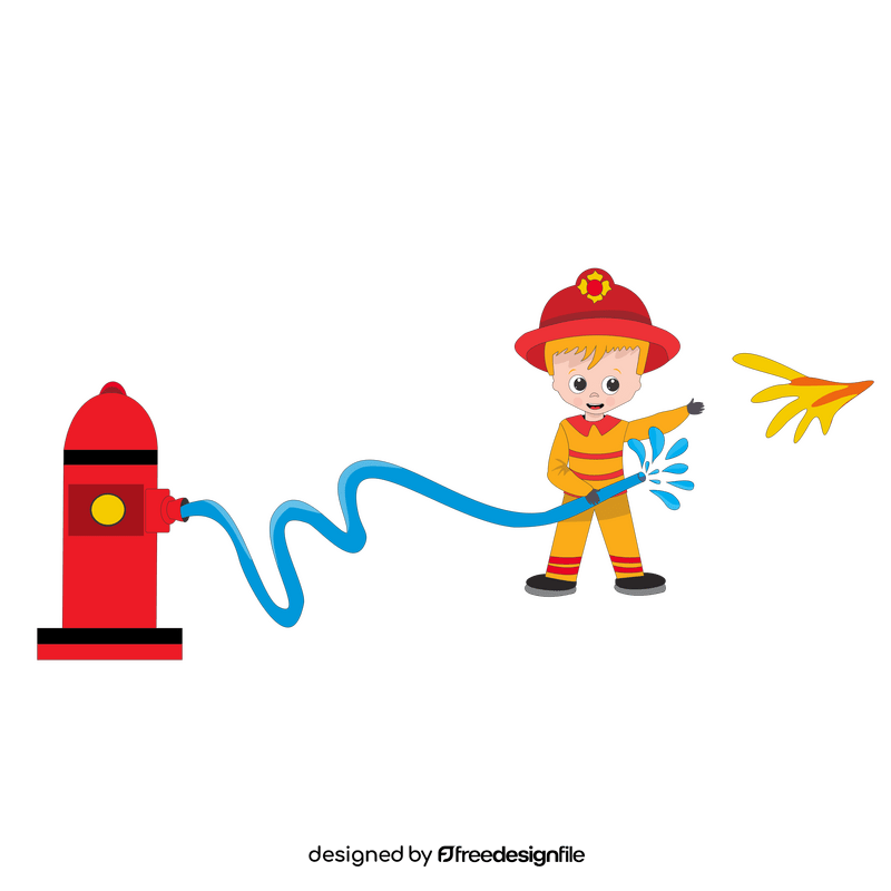 Firefighter illustration clipart