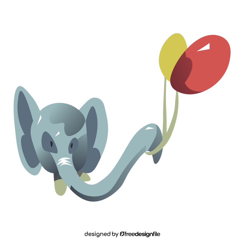 Elephant with balloons cartoon clipart