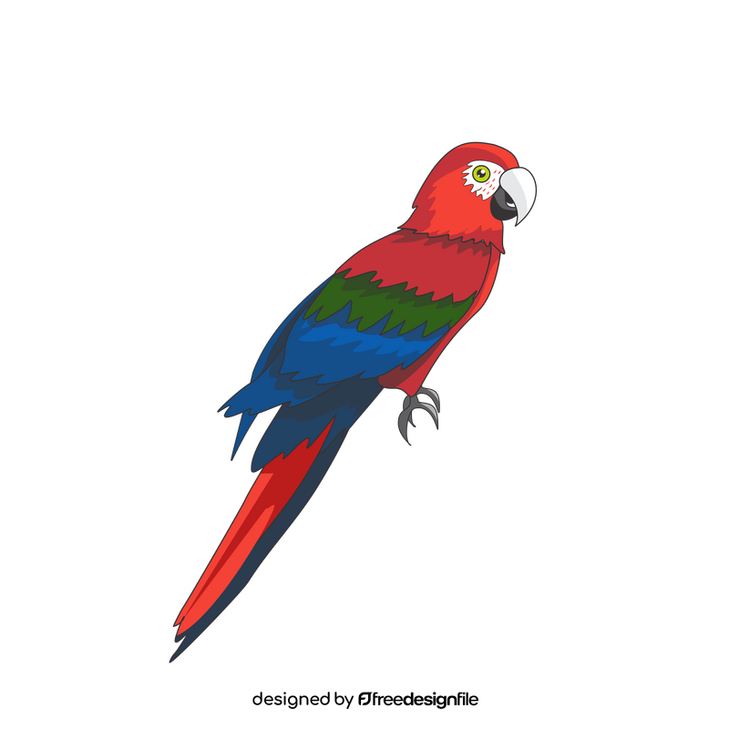 Red and blue parrot clipart