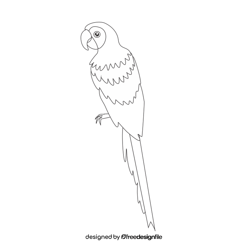 Free parrot black and white clipart