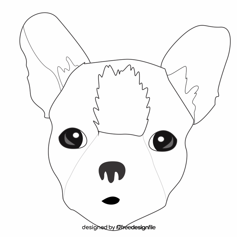 Boston terrier puppy black and white clipart
